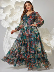Glamorous Floral V-Neck Maxi Dress