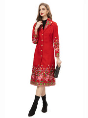 Single-breasted Extravagant Embroidery Coat