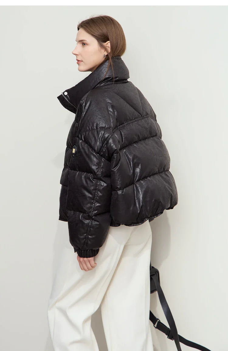 Lapel Stand Collar Duck Down Coat