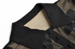 Perspective Mesh Black Long Dress