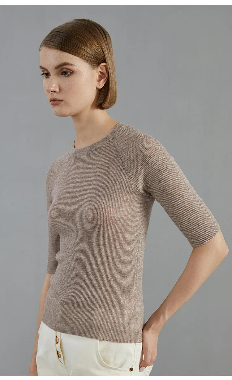 High-end Mid Sleeve Wool Sweater