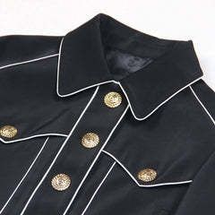 Sophisticated Colored Striped Polo Coat