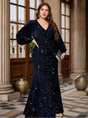 Ready For The Night Twist Blue Sequined Evening Dress