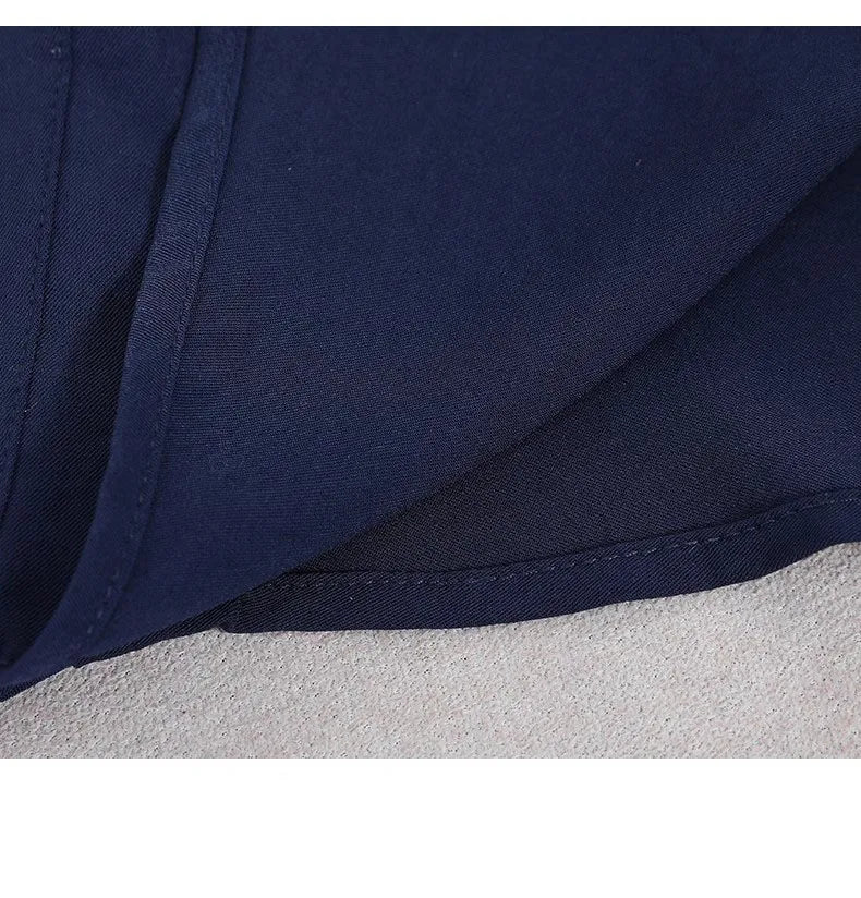 Trendy Blue High Neck Blouse