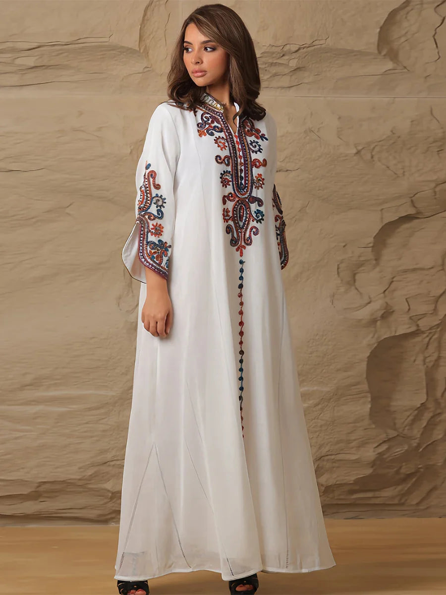 Romance in the Making Embroidered Floral Abaya