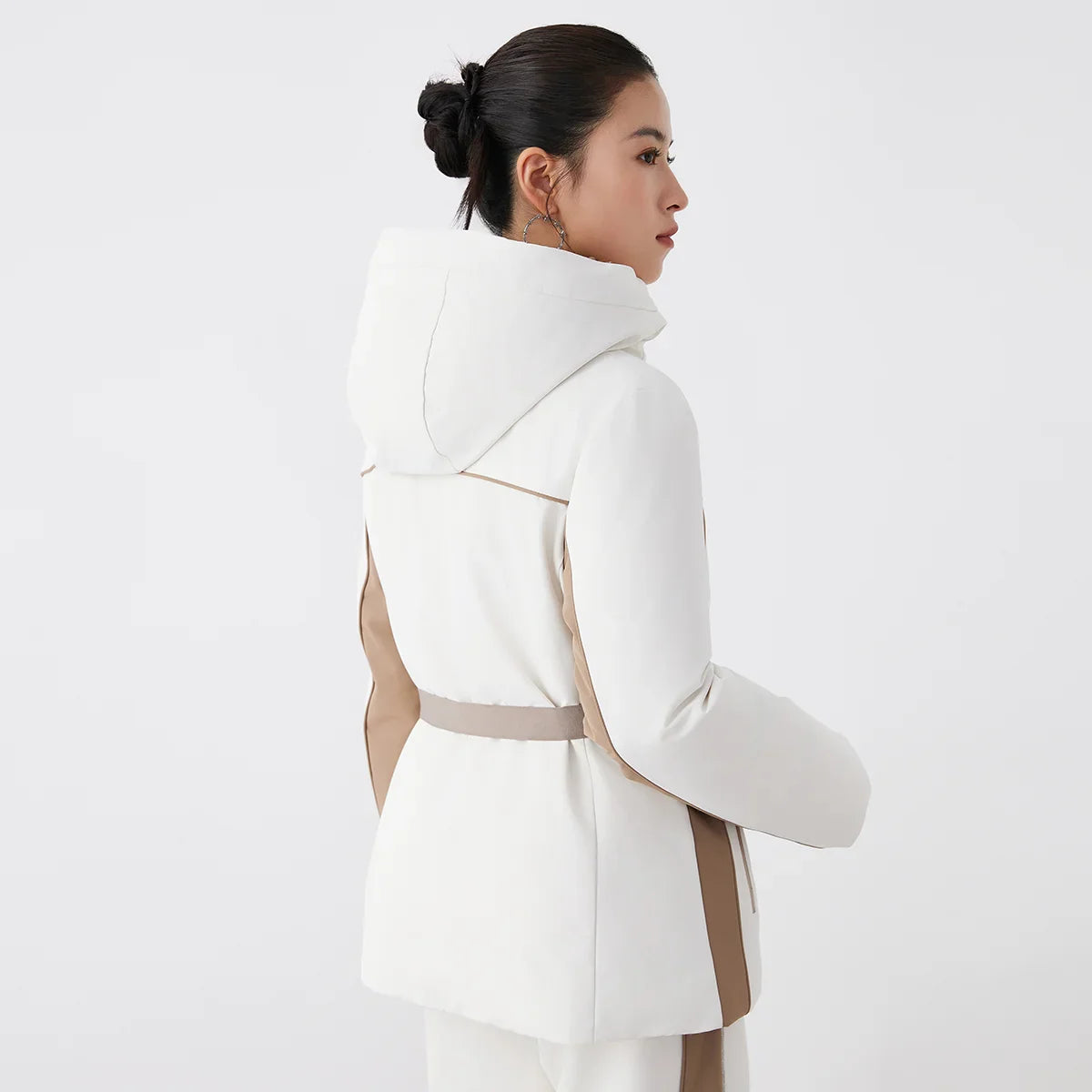Stylish High-neck Goose Down Hooded