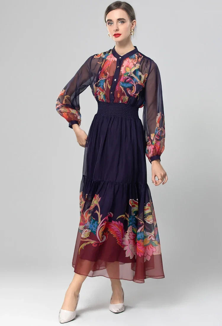 Elegant Elastic Waist Formal Dress