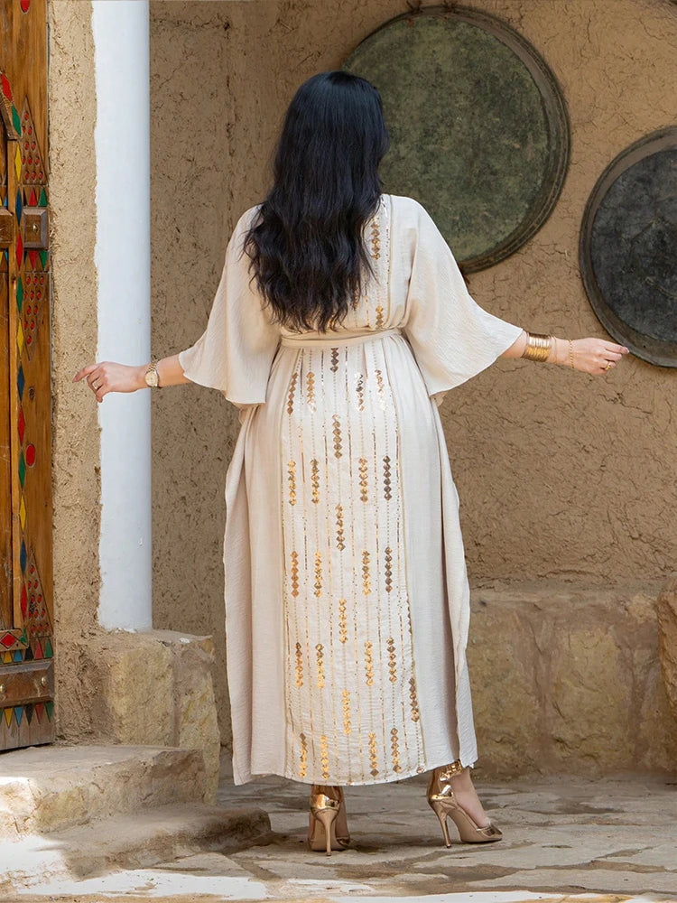 Beautiful Bat Sleeved Evening Dress