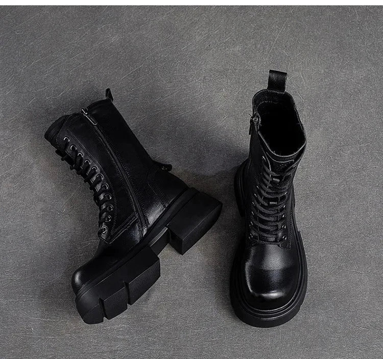 Ethnic Genuine Leather Ankle Boots