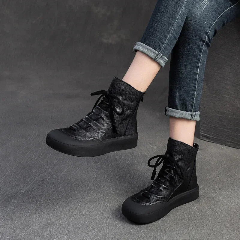 Thick Sole Motorcycle Ankle Boots