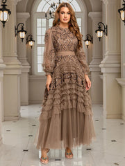 Elegant Round Neck Pendant Dress