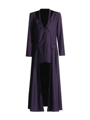Deep Neck Spliced Folds Blazer