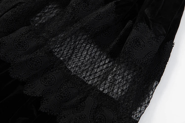 Splicing Hollow Out Midi Dress