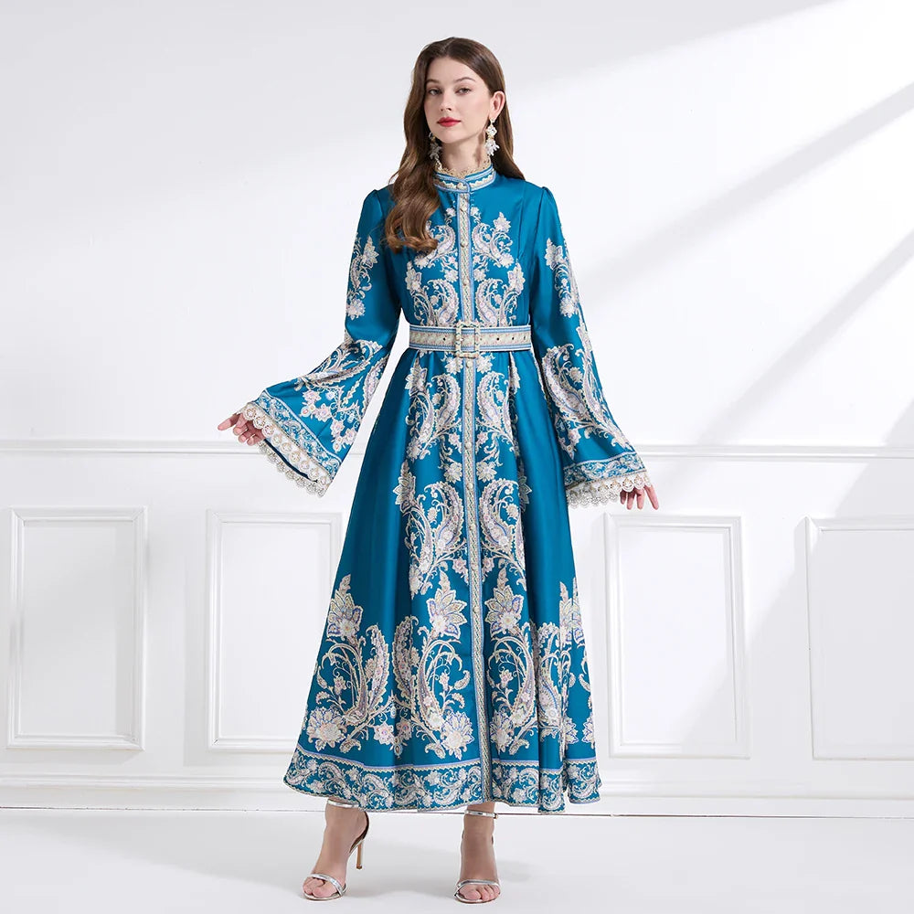 Effortlessly Stylish Standing Collar Maxi Dress