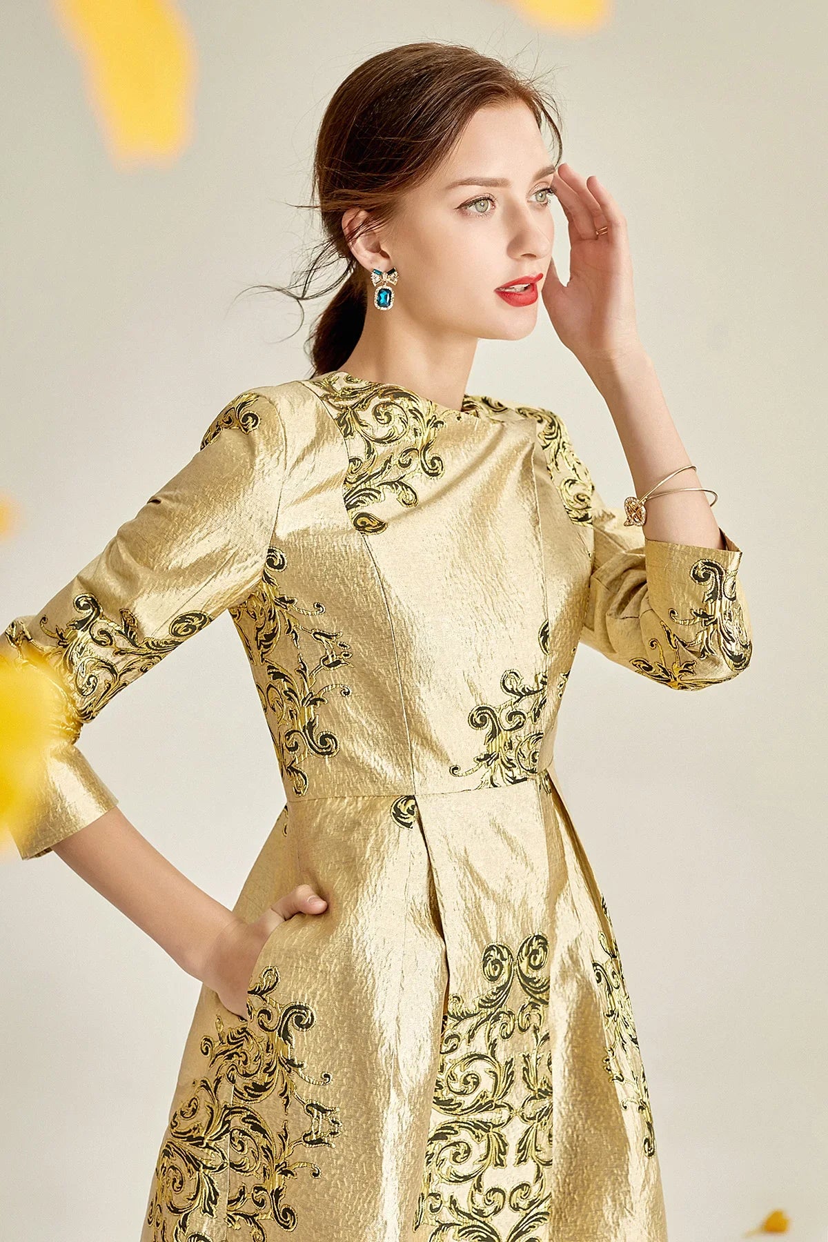 Luxury Covered Button Trench Overcoat