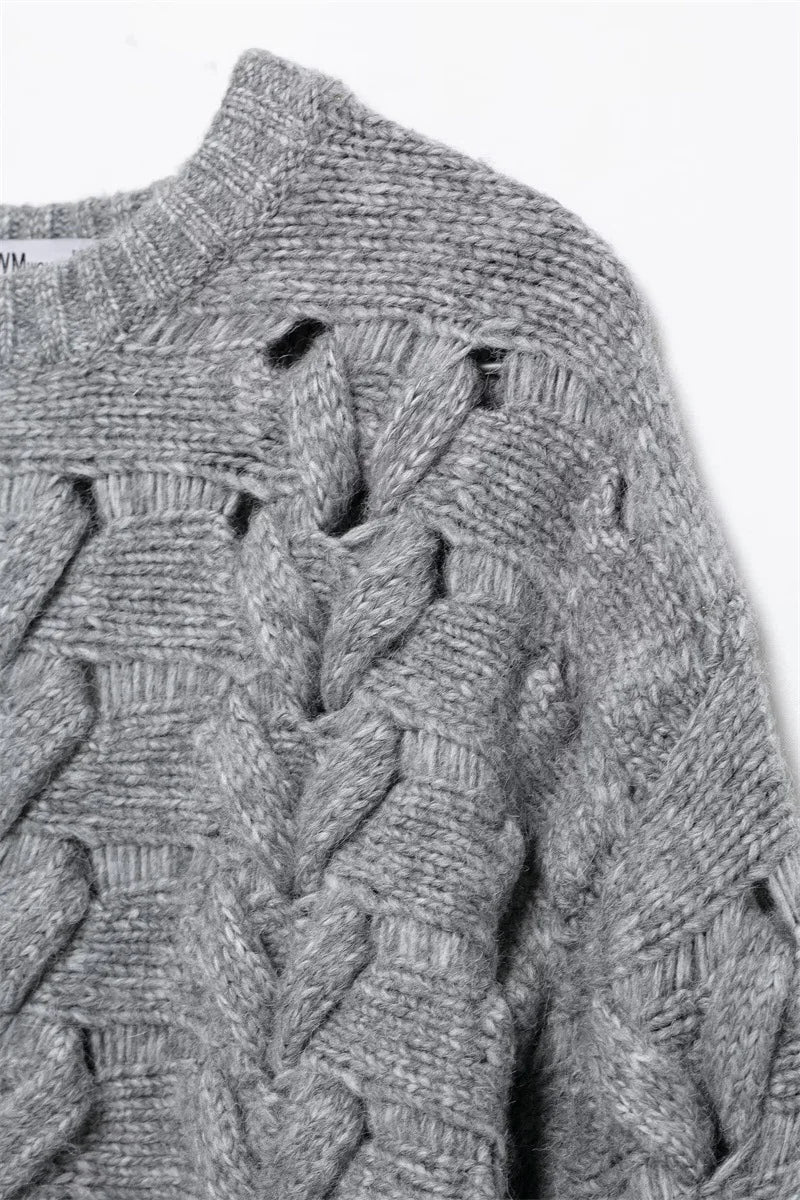 Casual Twisted String Knit Sweater