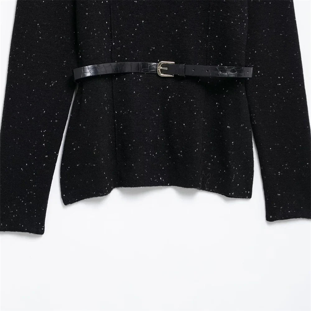 Casual Stand-up Collar Knitted Sweater