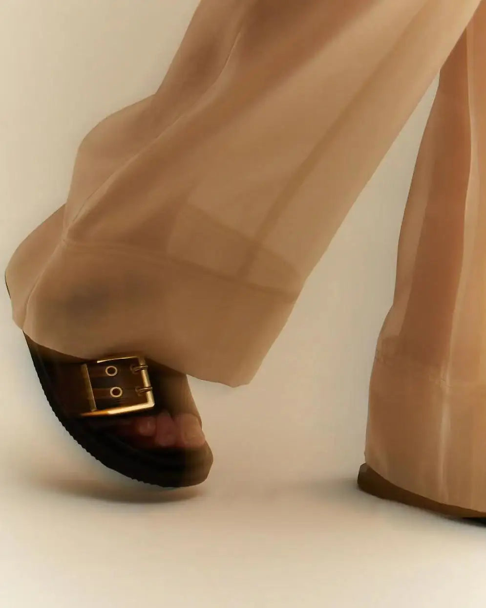 Premium Buckle Detail Women's Flat Slippers