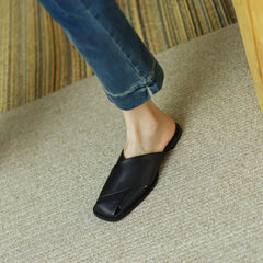 Concise Low Heel Mules