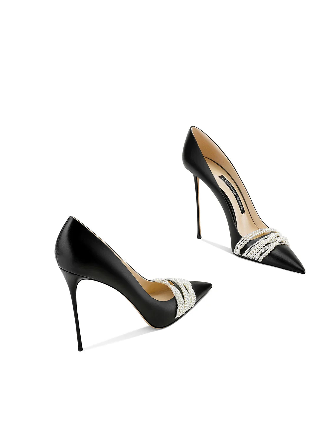 Lovely Pointed Toe Leather Heels