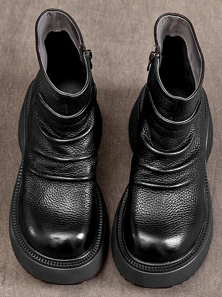 British Moccasins Wedge Ankle Boots