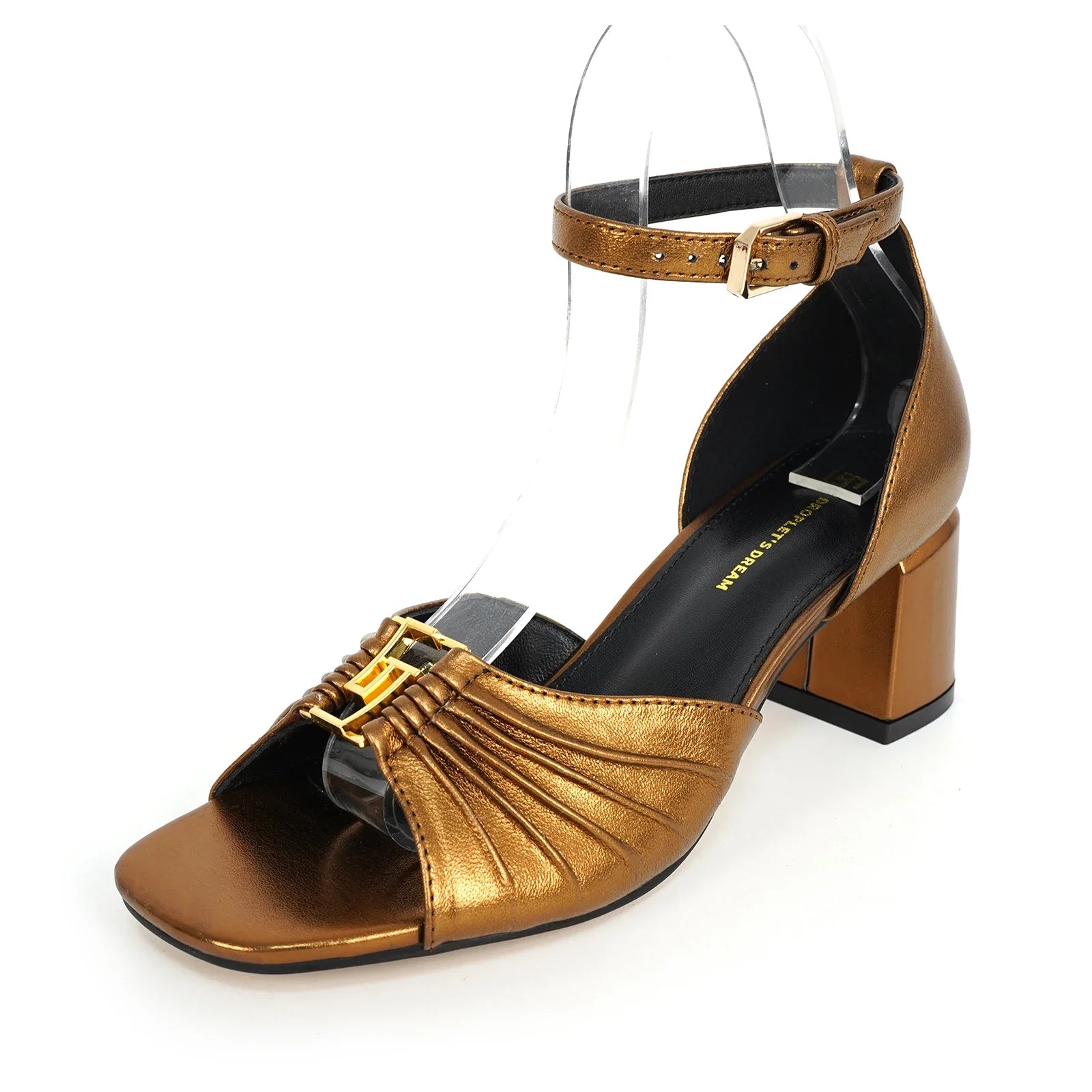 Luxury Open-Toed Square Heel Sandals