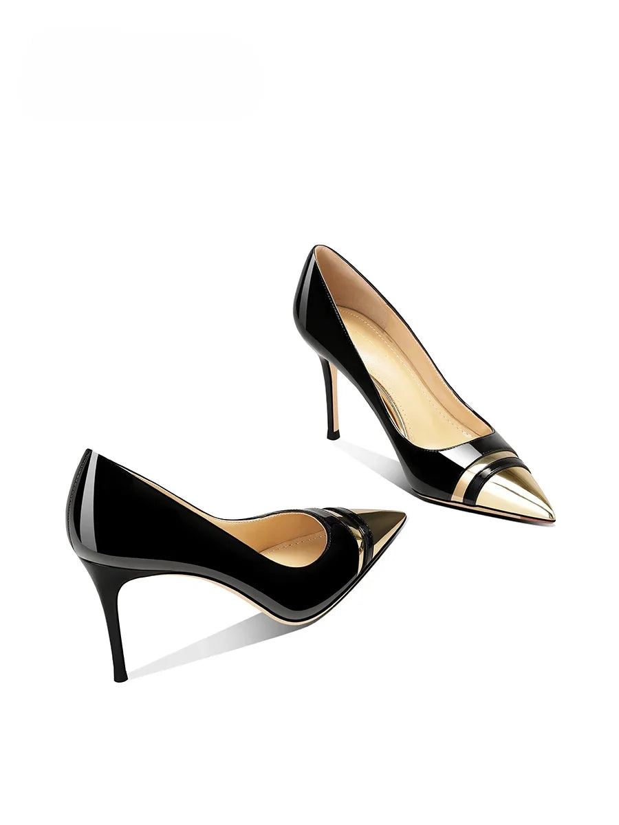 Versatile Patent Leather Pointed-Toe Heels