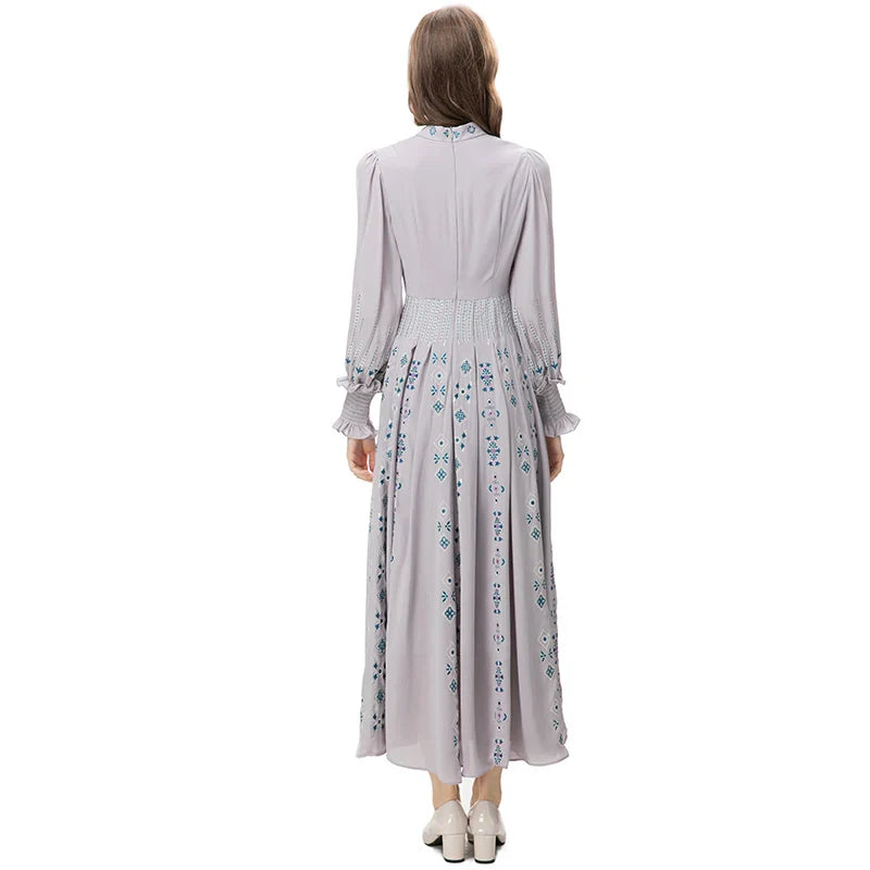 Symbol Embroidery Holiday Dress