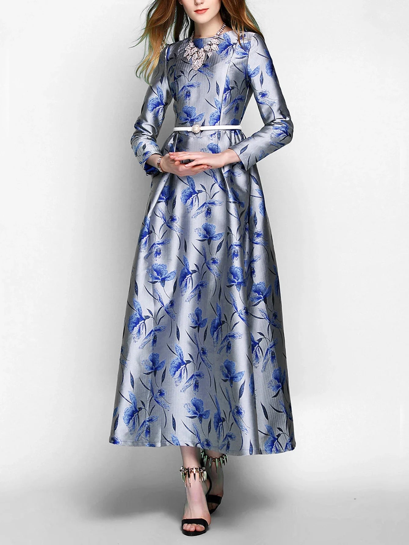 Glamorous Floral Nights Evening Party Dress