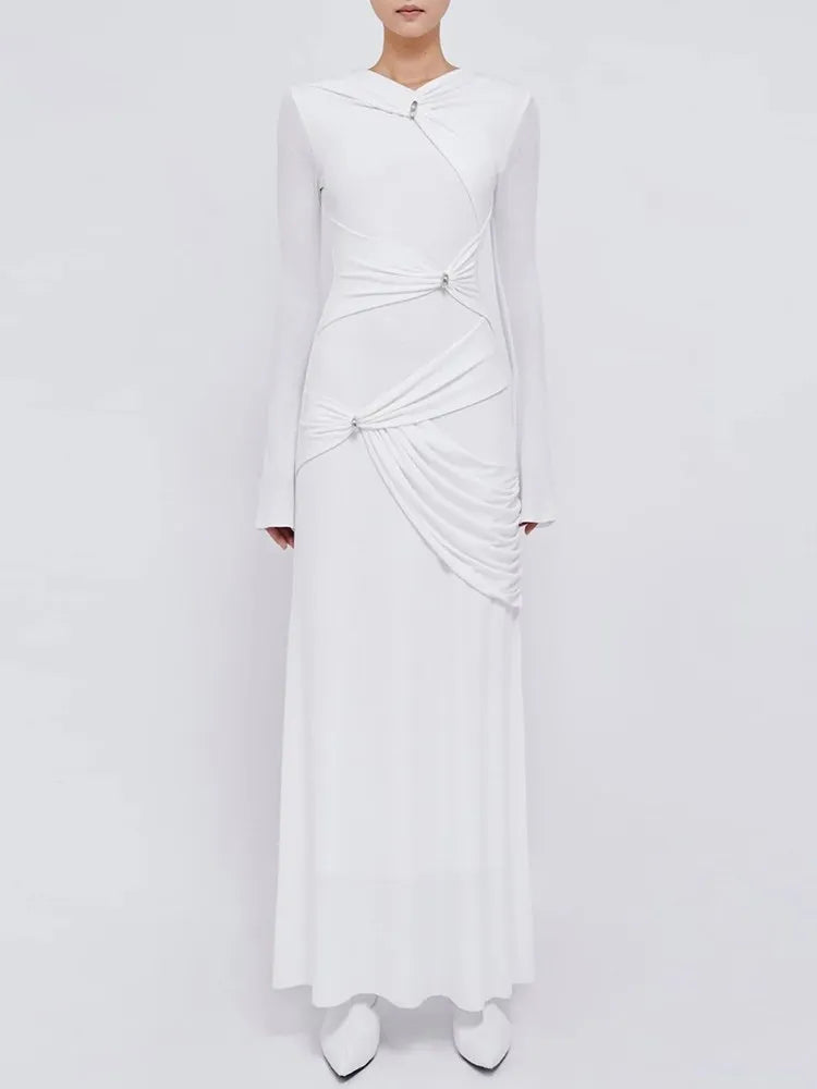 Draped Divinity Long Dress