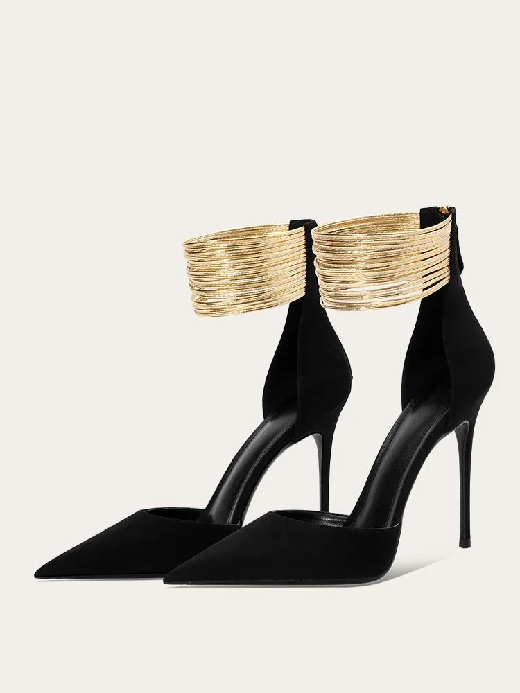 Sophisticated Pointed Zippered High Heels