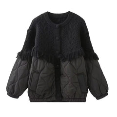 Lovely Tassel Spliced Cotton Coat