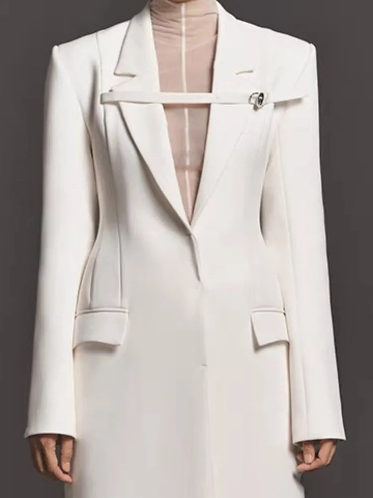 Sophisticated Notched Collar Trench Coat
