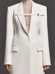 Sophisticated Notched Collar Trench Coat