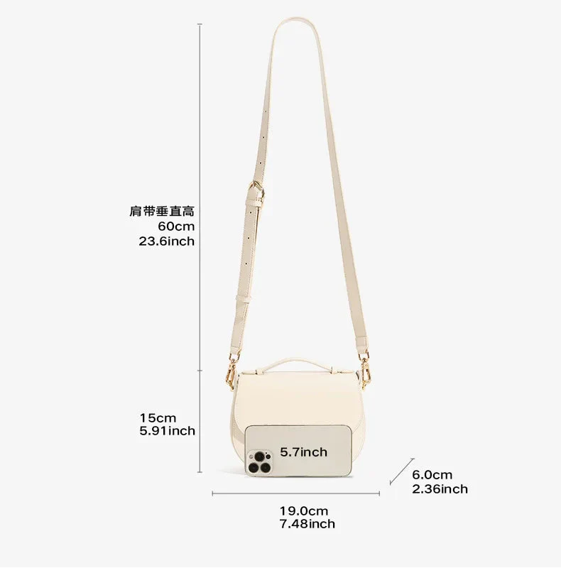 Refined Cowhide Crossbody Bag