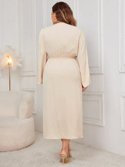 Irregular Pleated Plus Size Formal Dress