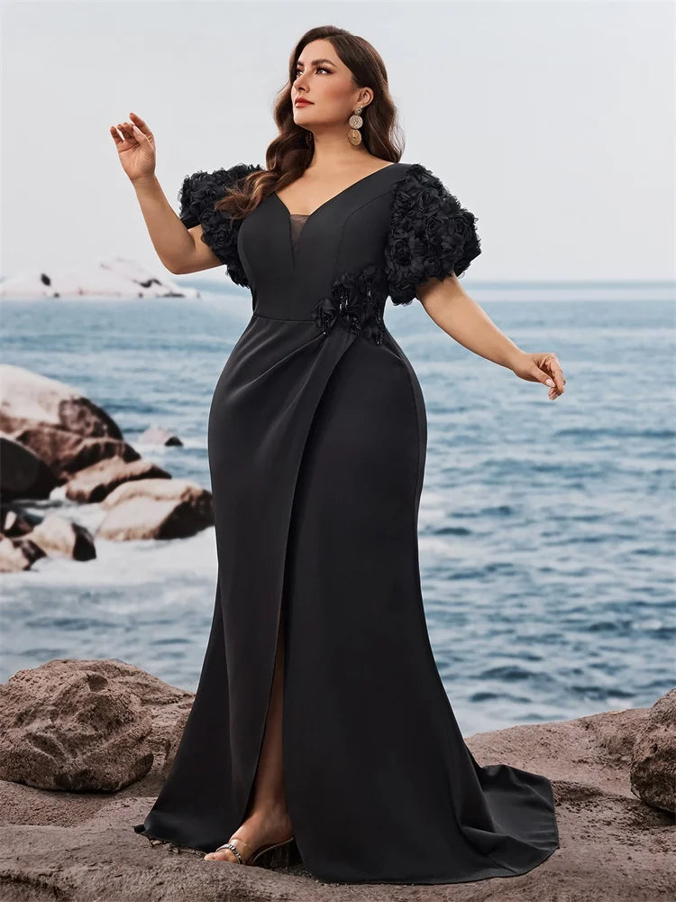Charming Satin Slit Evening Party Dress