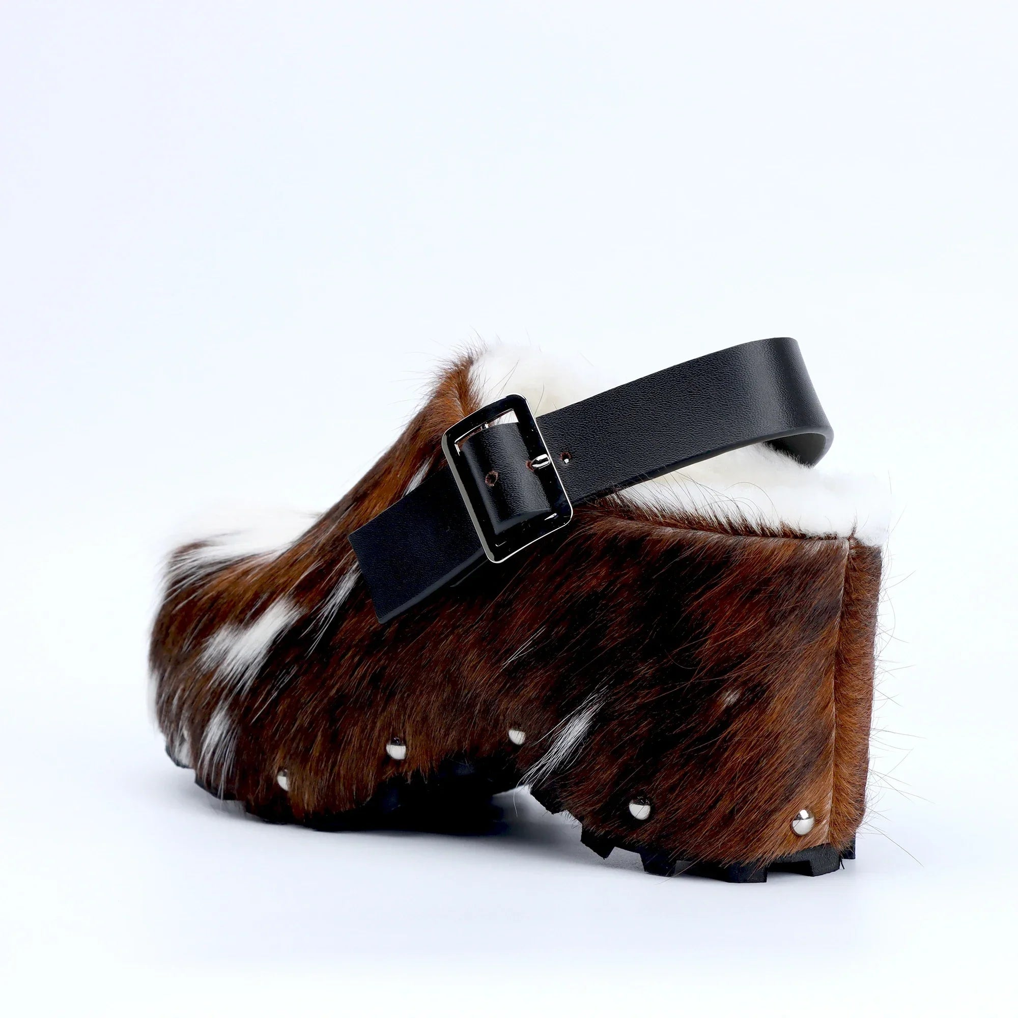 Designer Calf Hair Women's Slip-On Sandals