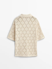 Hollow-out Loose Knit Tops