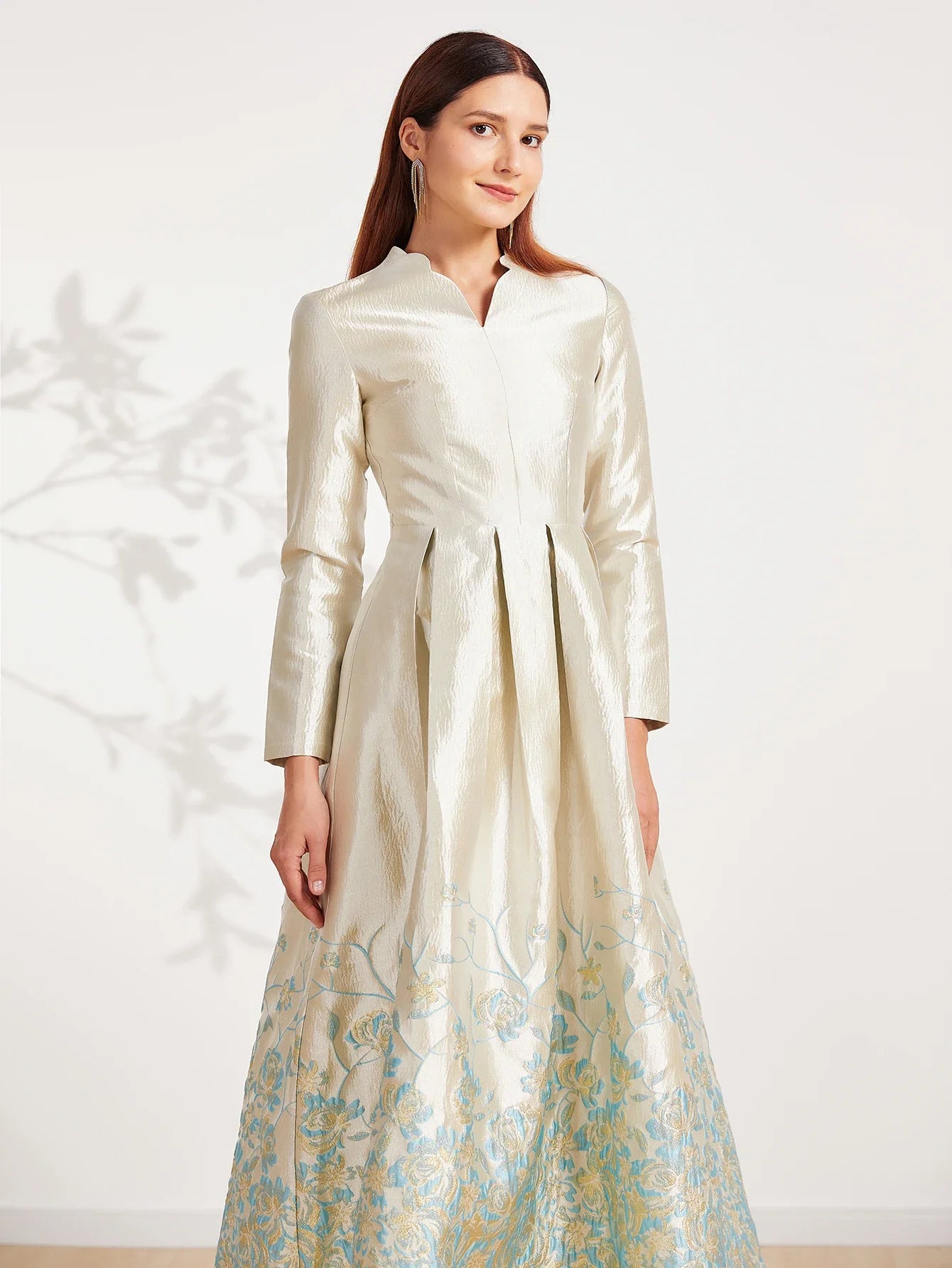 Sophisticated Embroidery Floral Maxi Dress