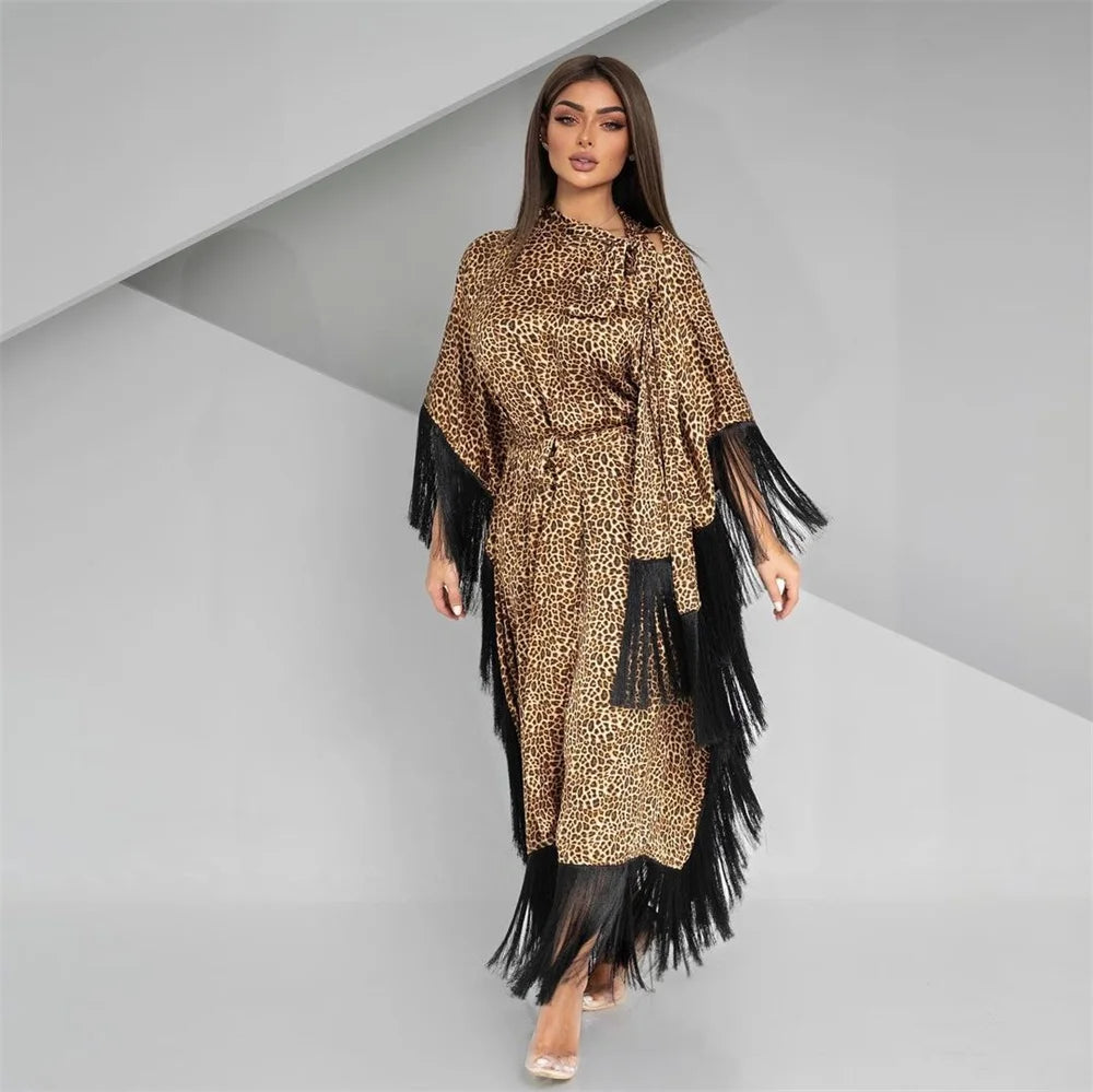 Tassel Sleeve Women's Belted Kaftan