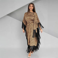 Tassel Sleeve Women's Belted Kaftan