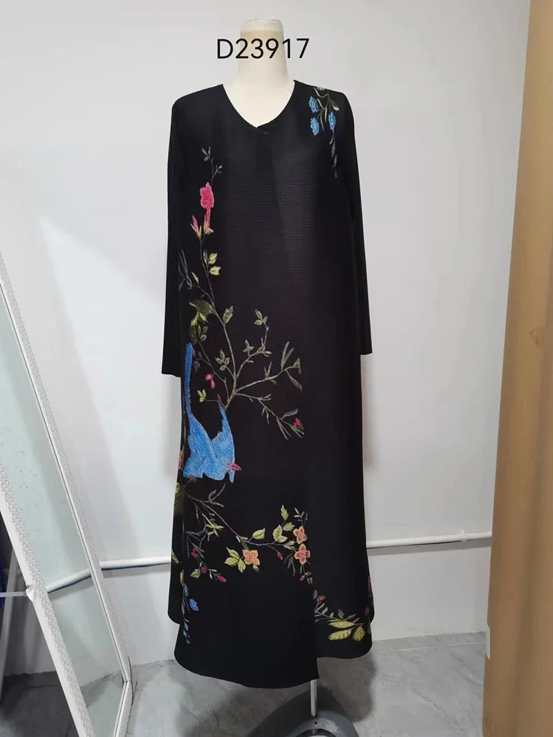 Vintage Pleated Women's Long Cardigan