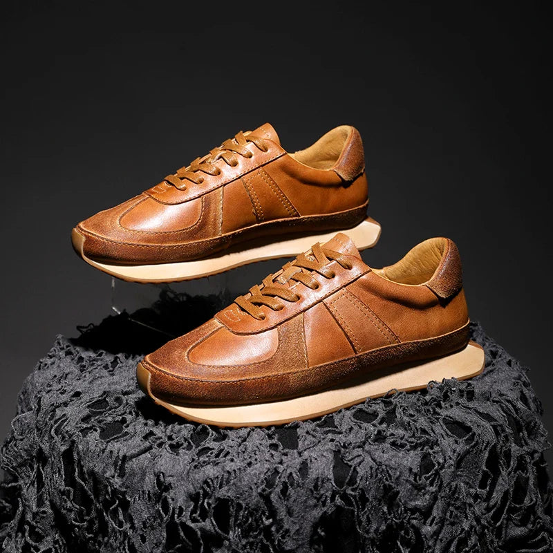 Vintage-Inspired Retro Leather Sneakers
