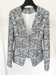 Stylish Love Letters Printed Single Button Blazer