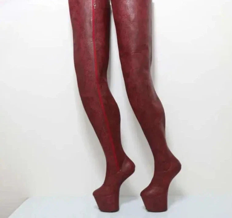 Light Hoof Heelless Crotch Boots