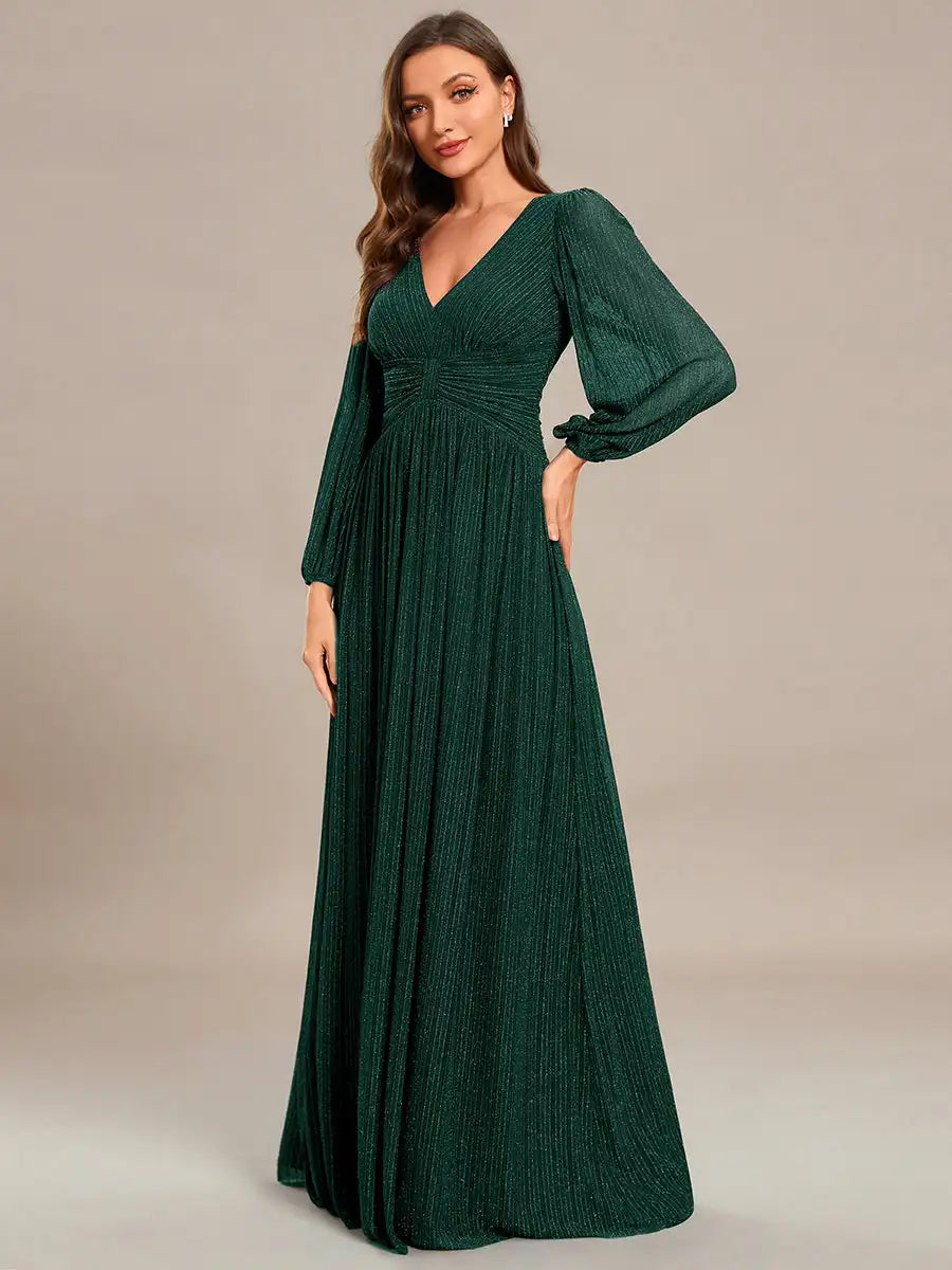 Deep Neck Bridesmaid Dress