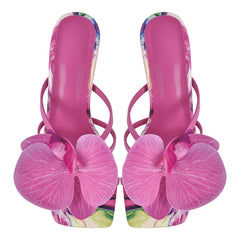Flower Toe Thin High Heel Sandals