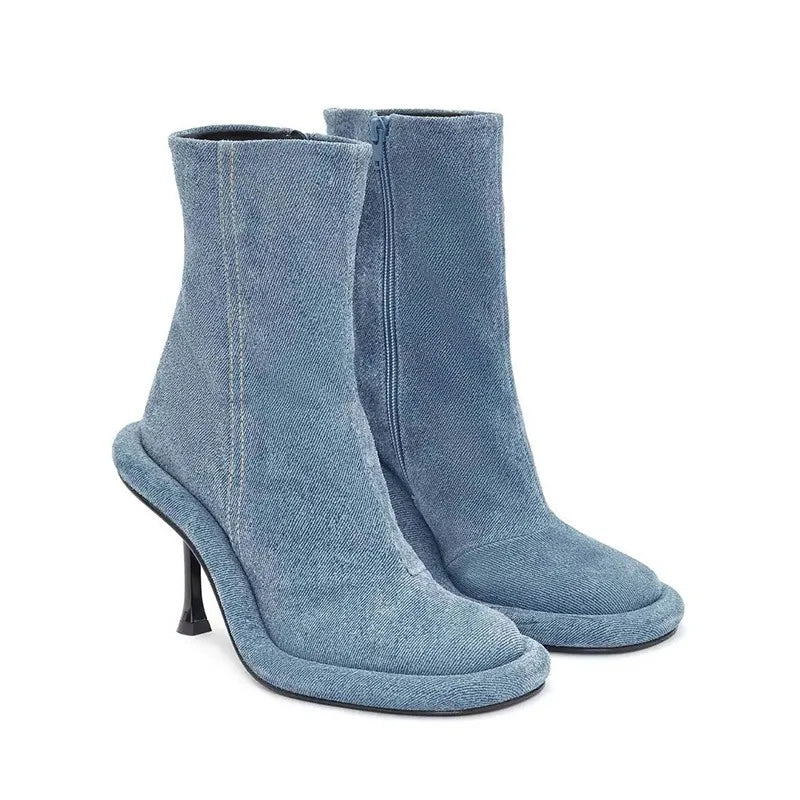 Denim Elegance Short Boots