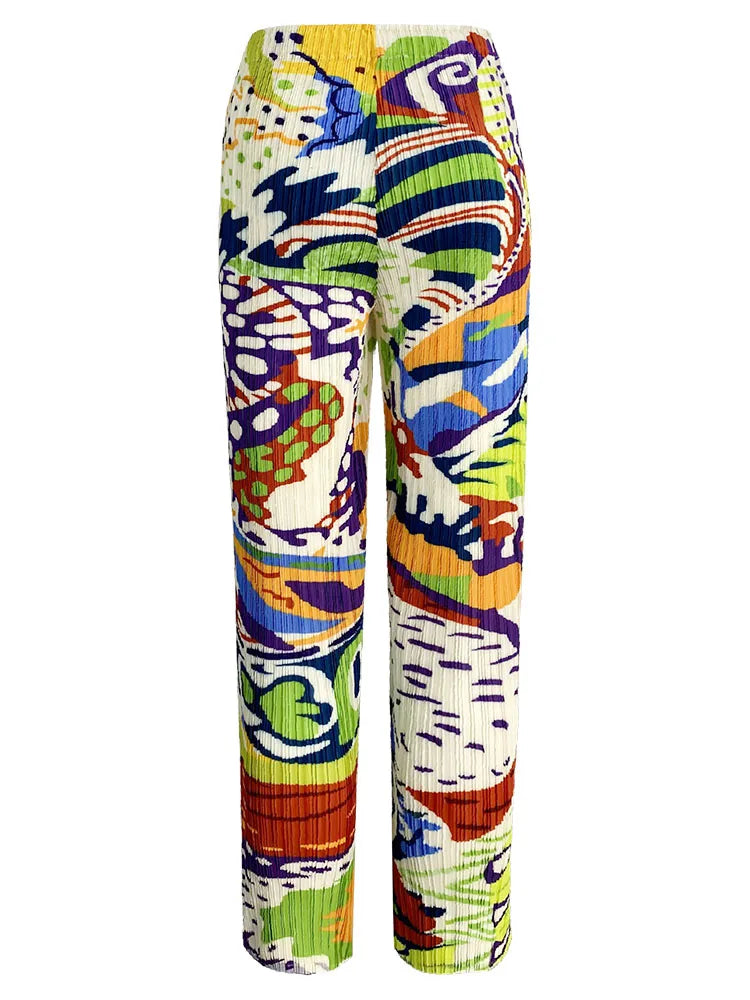 Pleated Fashion Painted Printed Outfits